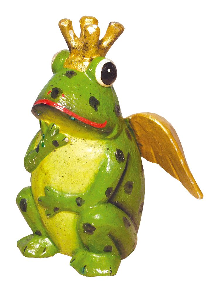 "Frosch mit Engelflügel" Holz grün 8x11cm