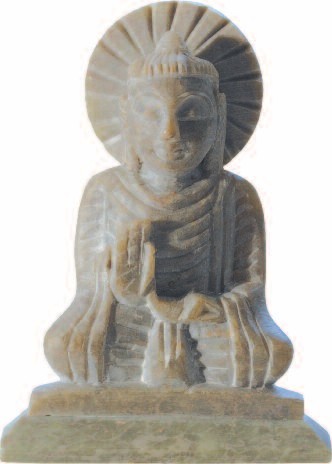 "Buddha" Statue Speckstein natur 7x9,5 cm