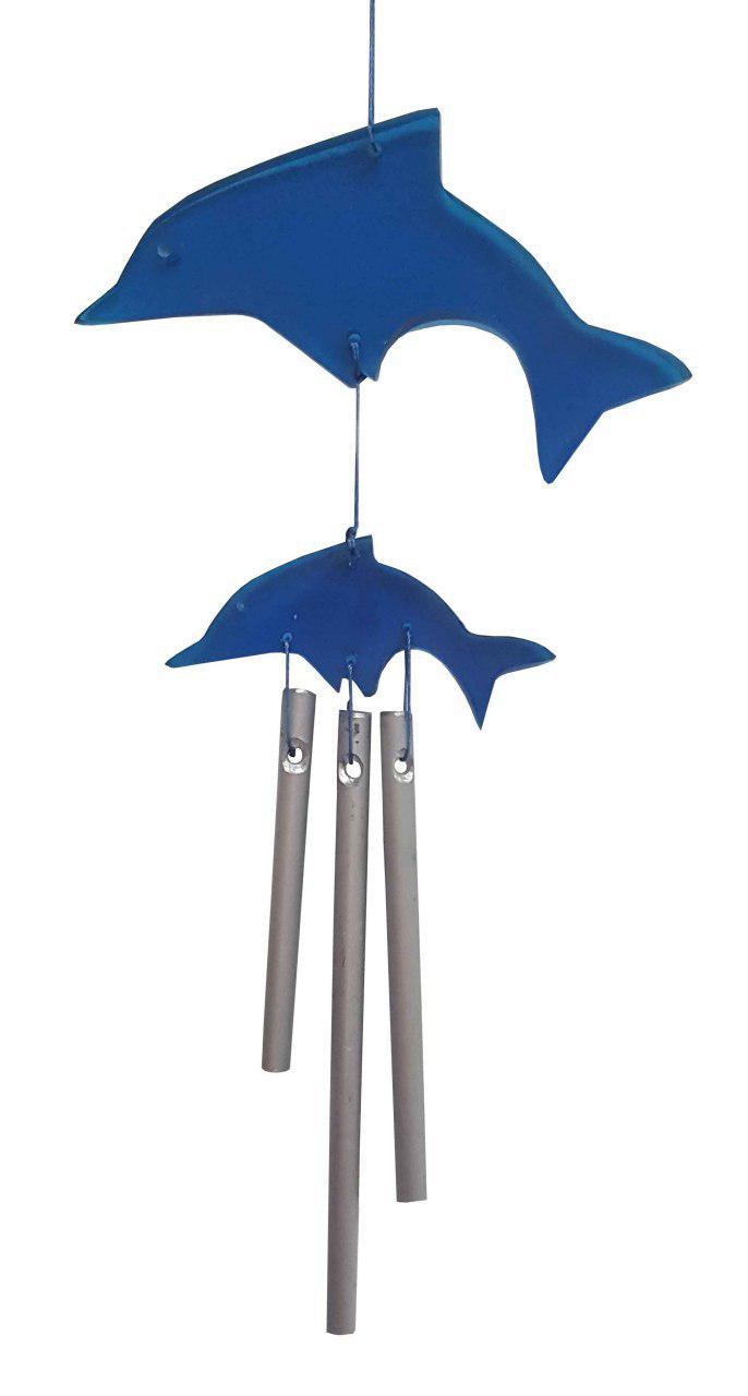 Delphin Klangspiel klein blau Kunstharz 15cm
