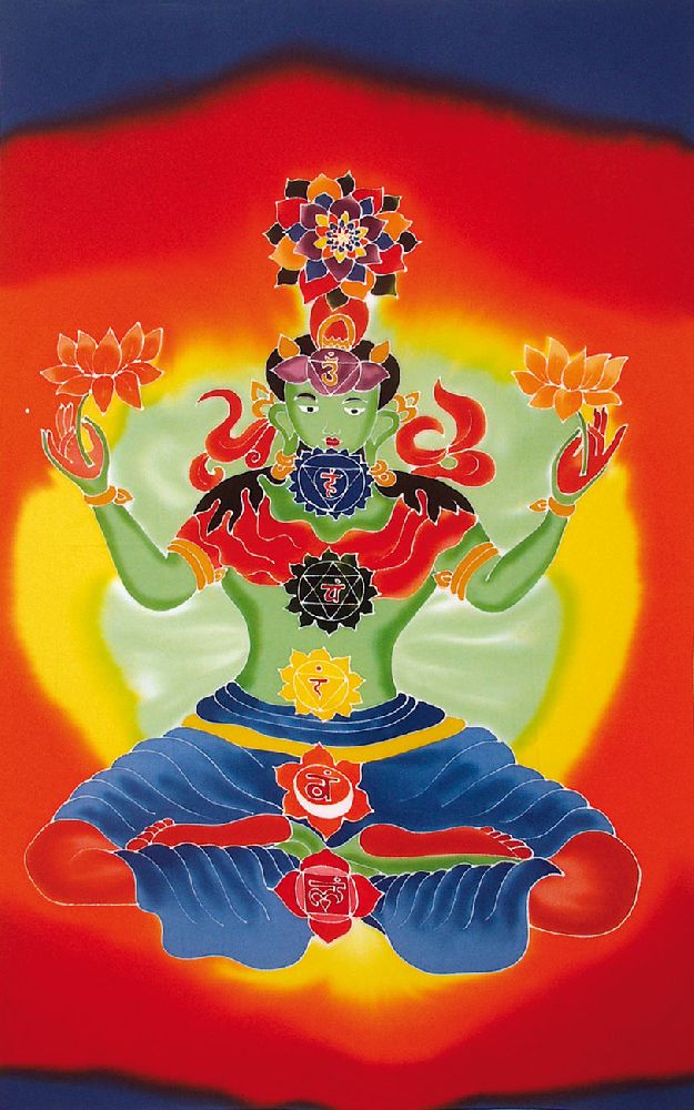 Sarong "Chakra Buddha" Rayon 180x120cm-NEUES MODELL-