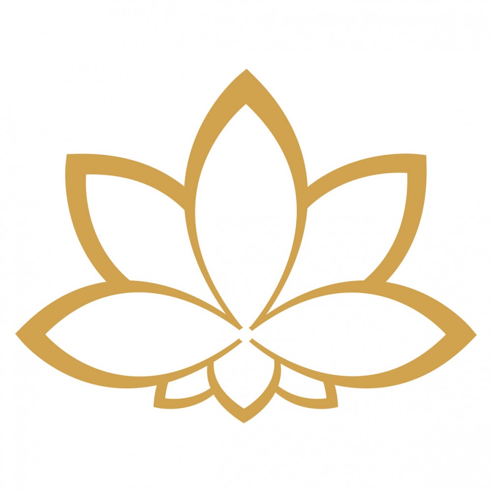 Aufkleber Set 4x3cm/1x7,5cm gold-transparent "Lotus"