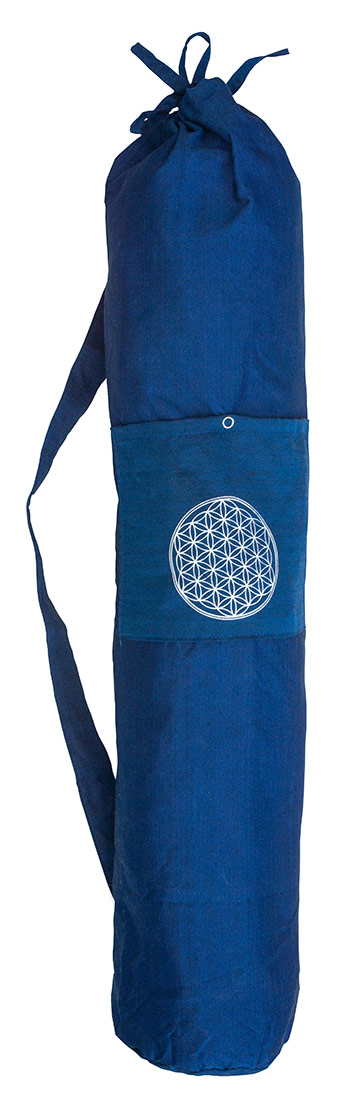 Yogatasche "Blume des Lebens" Baumwolle blau 20x80cm