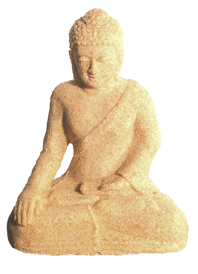 Buddha in Meditation Sandstein natur 10x15cm