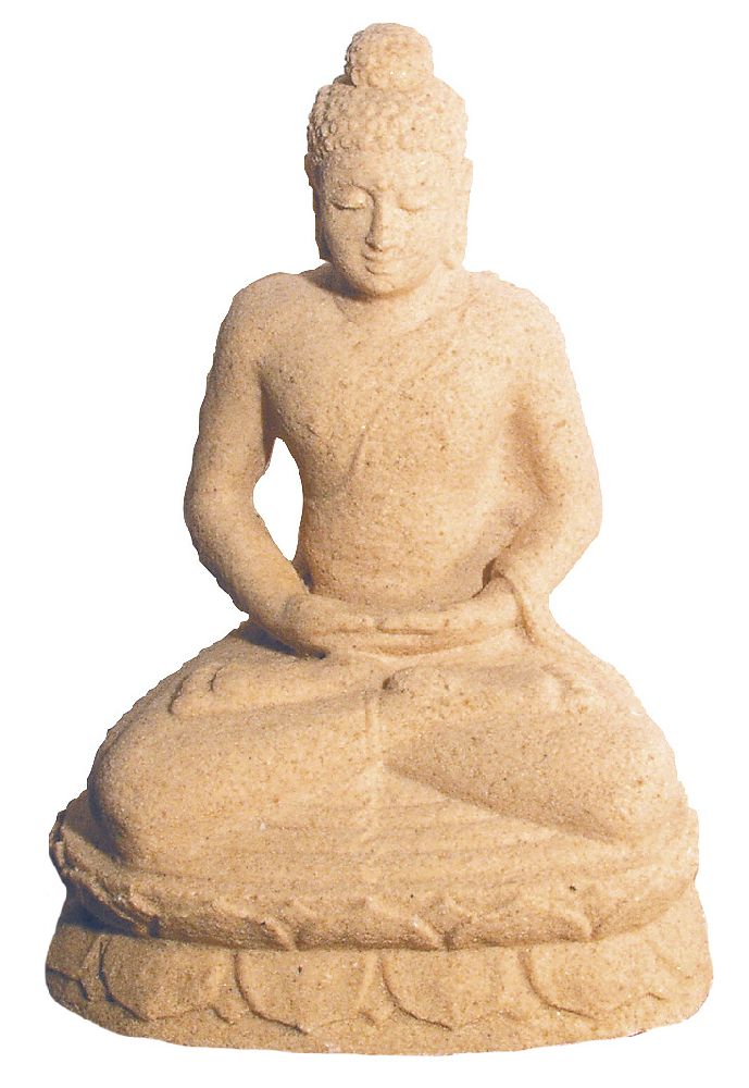 Buddha in Meditation Sandstein natur 15x24cm